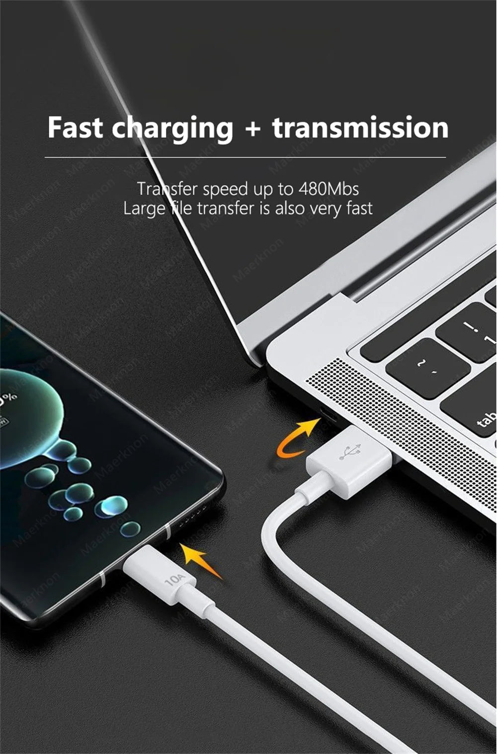 120W 10A USB-C Super Fast Charging Cable