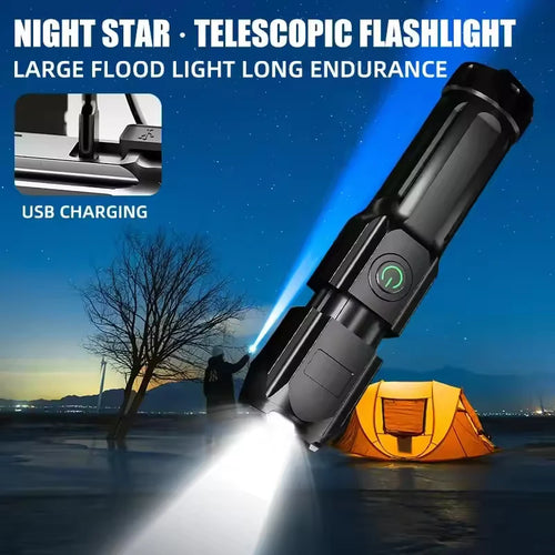 Rechargeable LED Camping Torch Flashlight – High Power