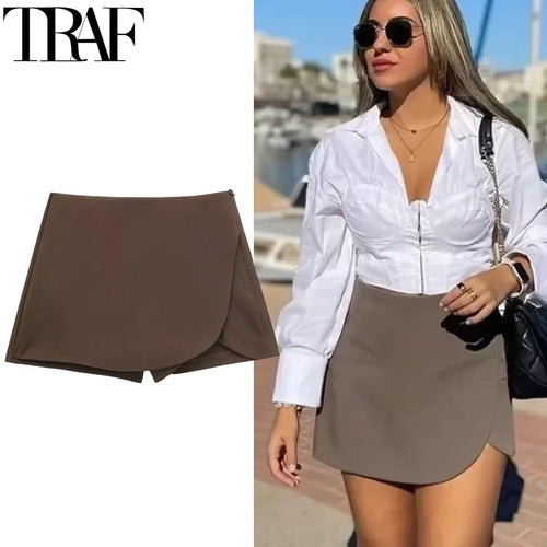 TRAF Women’s High Waist Asymmetric Skort